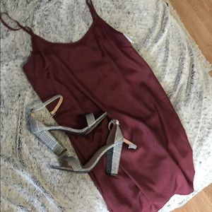 Silk maroon dress